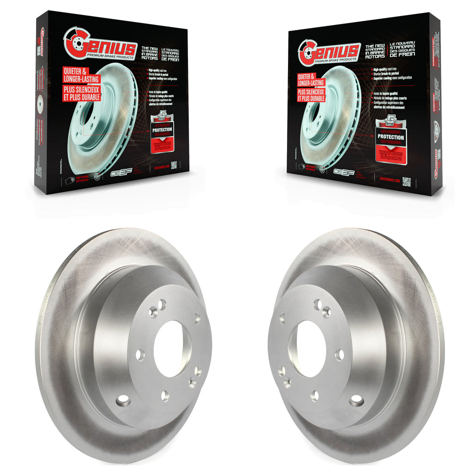 Rear Coated Disc Brake Rotors Pair For Kia Sorento Hyundai Santa Fe Sport Sedona XL KG-100627