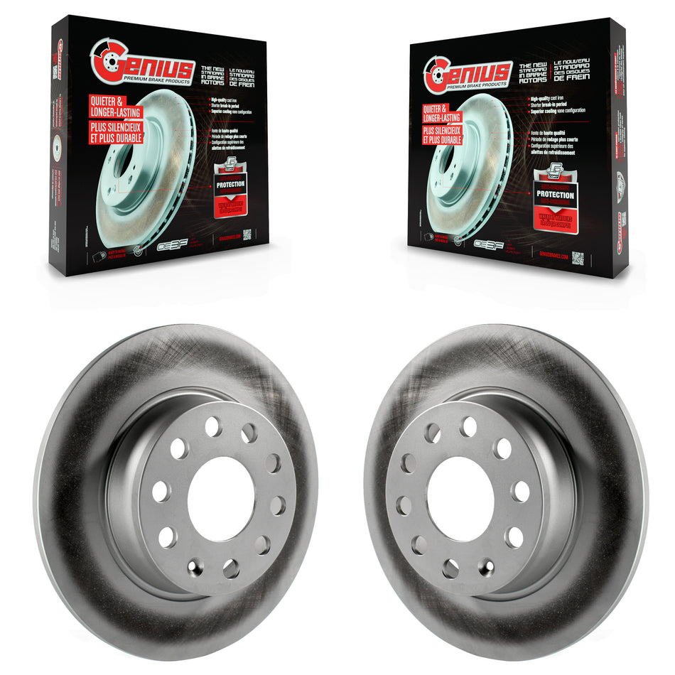 Rear Coated Disc Brake Rotors Pair For Volkswagen Jetta Passat GTI Audi Golf Beetle A3 SportWagen Quattro Eos Alltrack e-Golf Sportback e-tron KG-100630