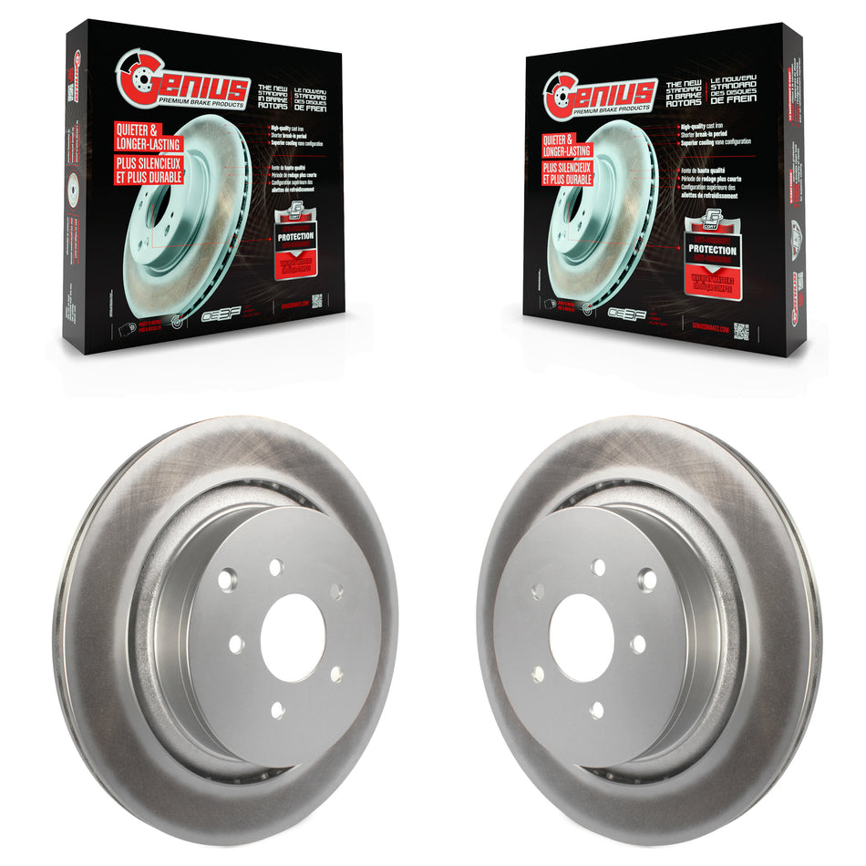 Rear Coated Disc Brake Rotors Pair For INFINITI Q50 M37 Q60 Q70 Q70L QX70 M56 FX50 KG-100644