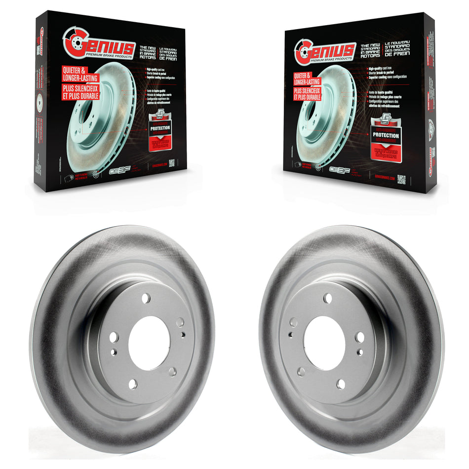 Rear Coated Disc Brake Rotors Pair For Mitsubishi Outlander Sport Eclipse Cross PHEV RVR KG-100657