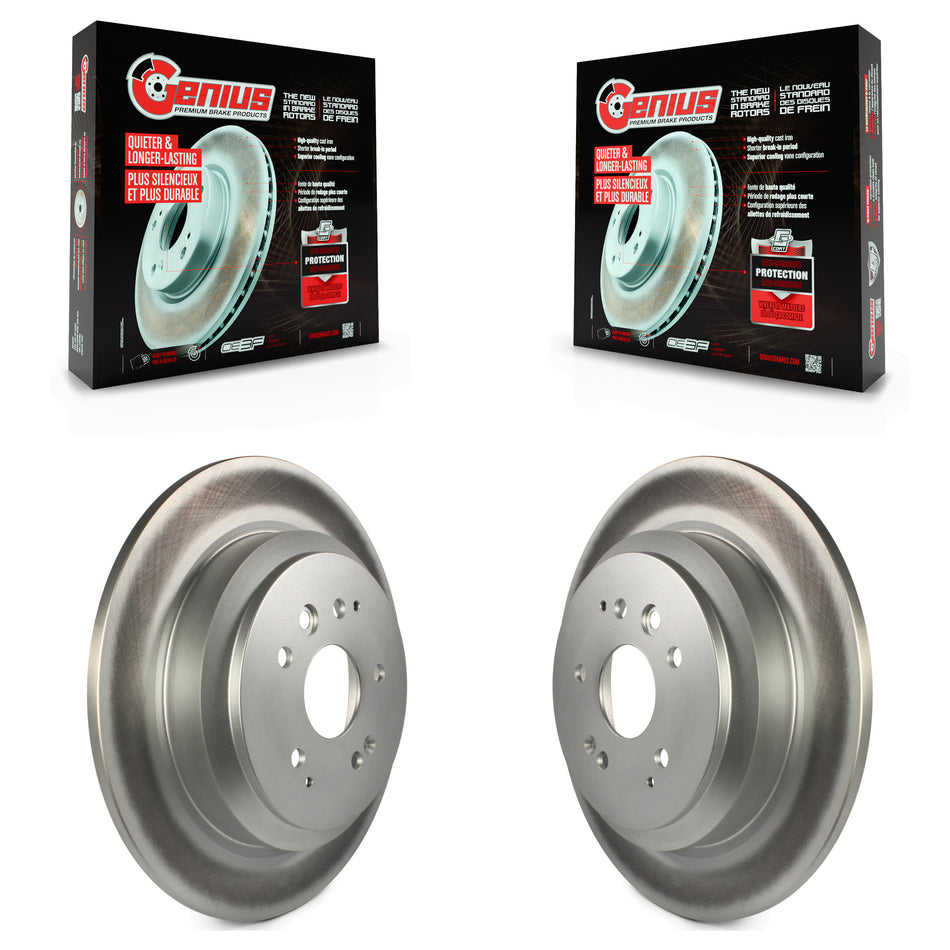 Rear Coated Disc Brake Rotors Pair For 2014-2016 Acura MDX KG-100658