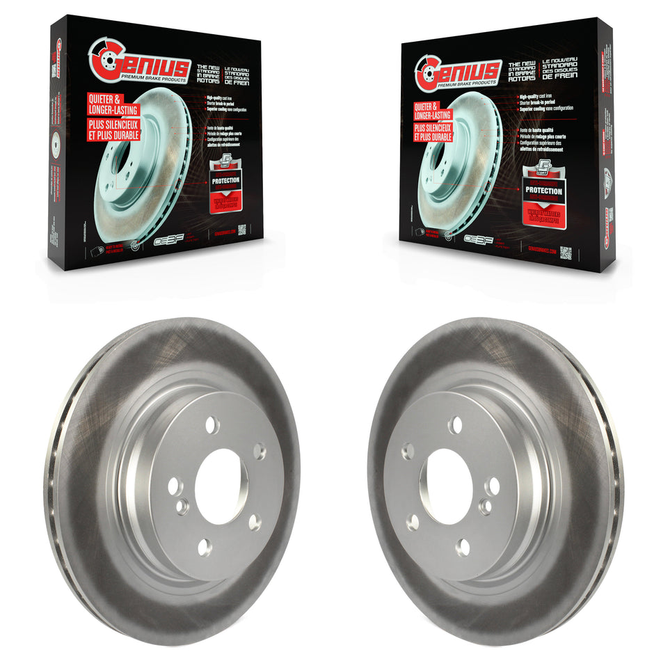 Rear Coated Disc Brake Rotors Pair For Mercedes-Benz E350 C250 C300 C350 E550 KG-100661
