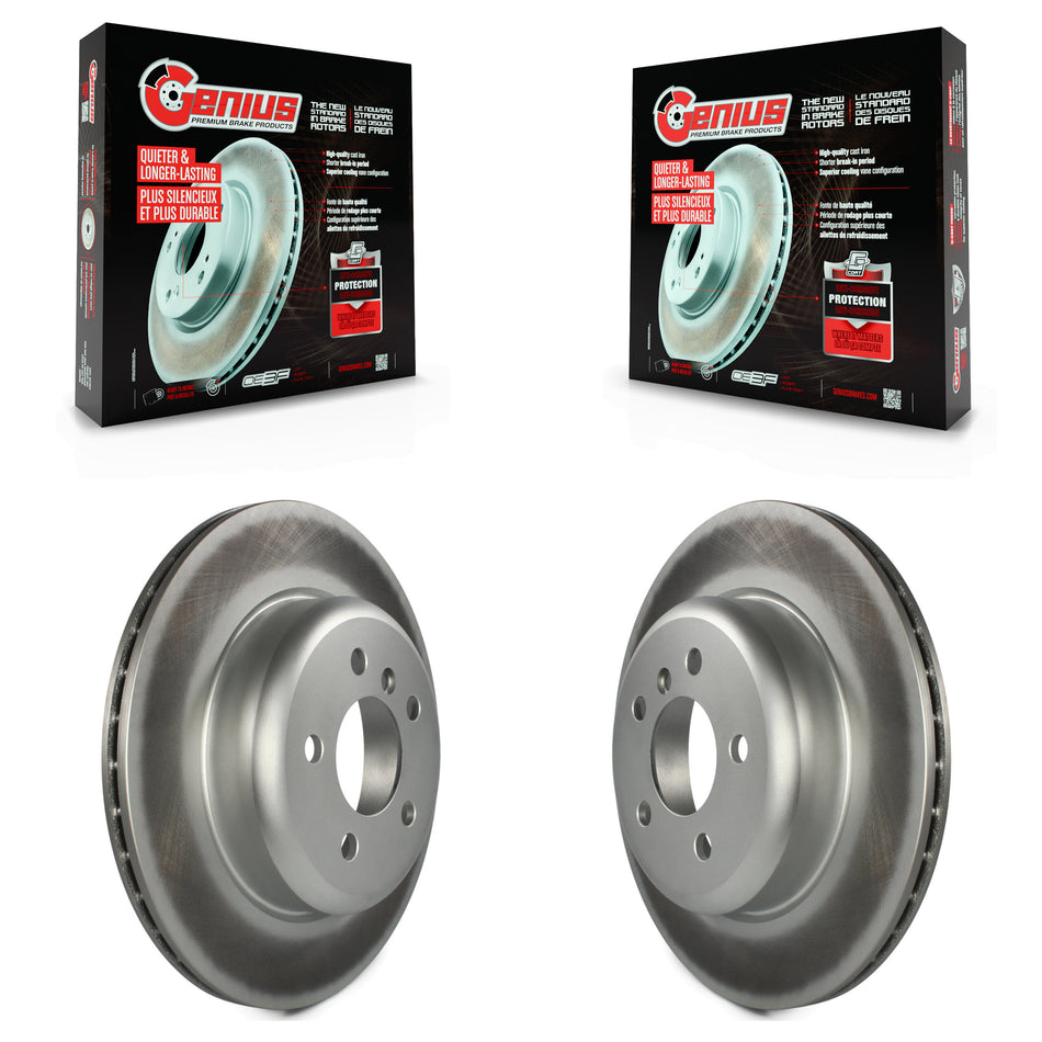 Rear Coated Disc Brake Rotors Pair For BMW 528i 535i xDrive 535d ActiveHybrid 5 KG-100681