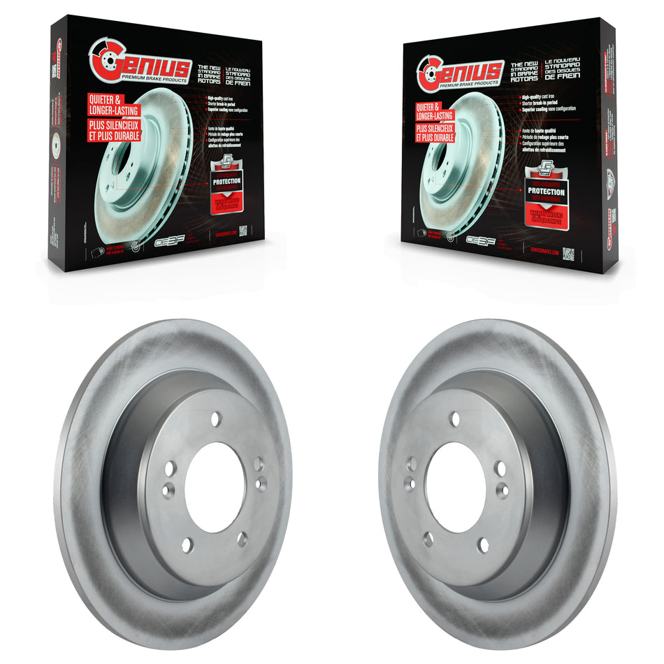 Rear Coated Disc Brake Rotors Pair For 2014-2017 Kia Rondo KG-100683