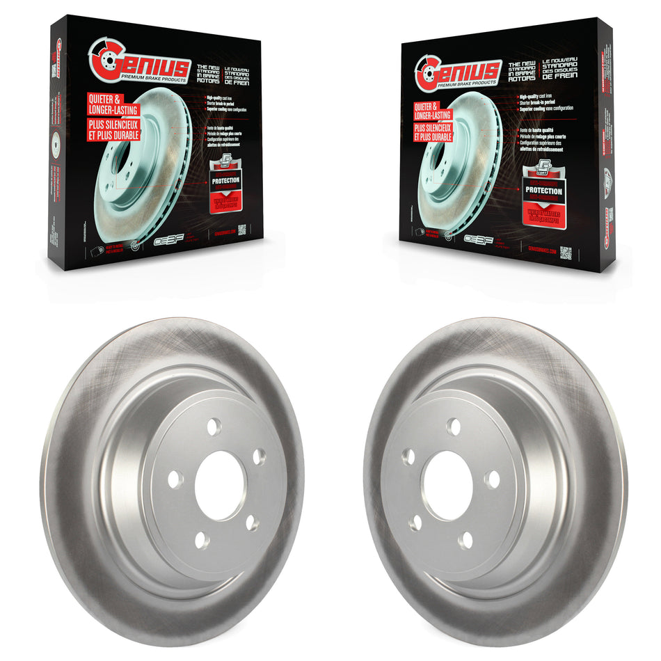 Rear Coated Disc Brake Rotors Pair For Ford Edge Fusion Lincoln MKX MKZ Nautilus Continental Police Responder Hybrid SSV Plug-In KG-100684