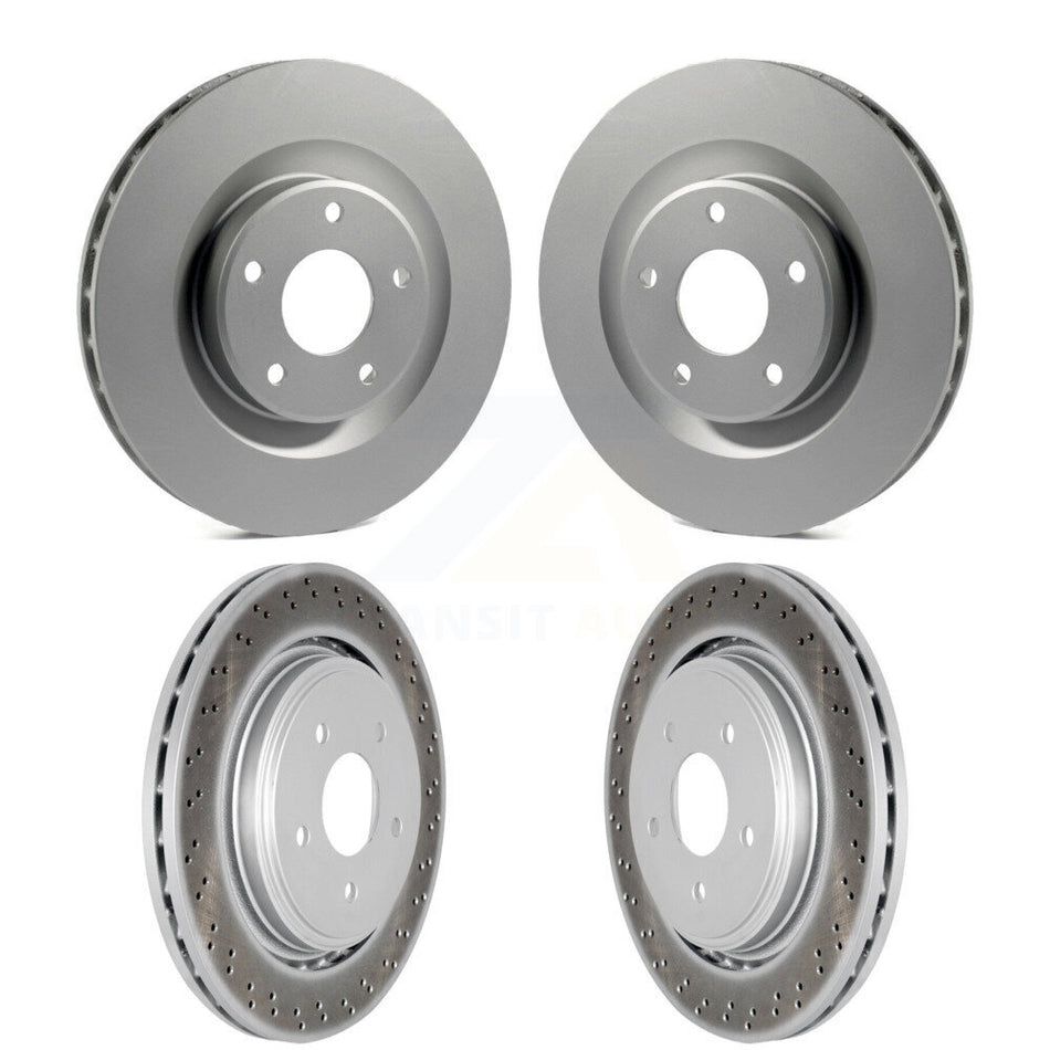 Front Rear Coated Disc Brake Rotors Kit For 2006-2009 Cadillac XLR Naturally Aspirated With Heavy Duty Brakes KG-100716