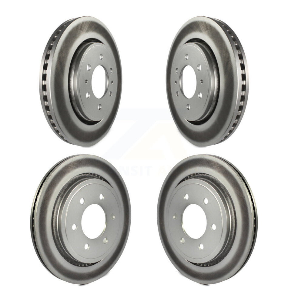 Front Rear Coated Disc Brake Rotors Kit For 2015-2017 Ford F-150 With Electric Parking KG-100789