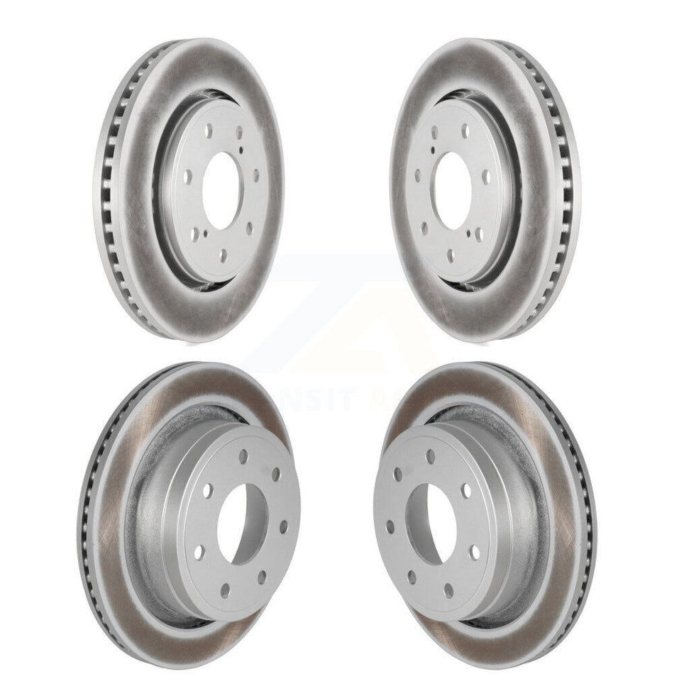 Front Rear Coated Disc Brake Rotors Kit For 2012-2014 Ford F-150 With 7 Lug Wheels KG-100798