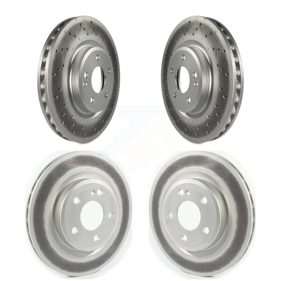 Front Rear Coated Disc Brake Rotors Kit For 2014-2018 Mercedes-Benz CLA250 With Sport Package KG-101276