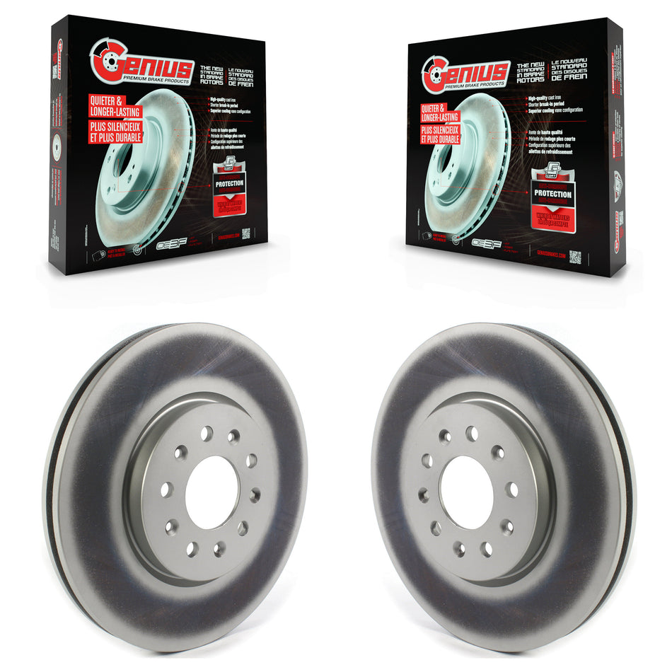 Front Coated Disc Brake Rotors Pair For Chevrolet Equinox GMC Terrain Buick Envision LaCrosse Regal Sportback TourX KG-101312