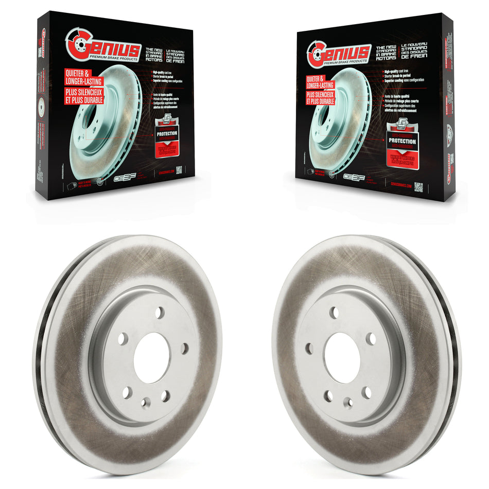 Front Coated Disc Brake Rotors Pair For Buick Envision Cadillac XT4 KG-101313