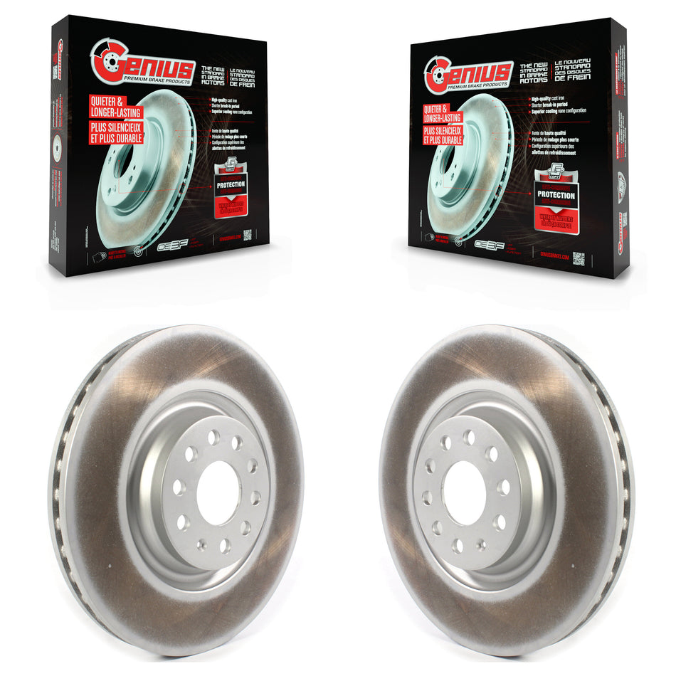Front Coated Disc Brake Rotors Pair For Volkswagen Tiguan Jetta GTI Audi Golf R S3 Q3 A3 Arteon Quattro KG-101328