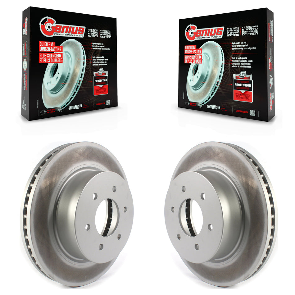 Front Coated Disc Brake Rotors Pair For 2016-2022 Nissan TITAN XD KG-101329