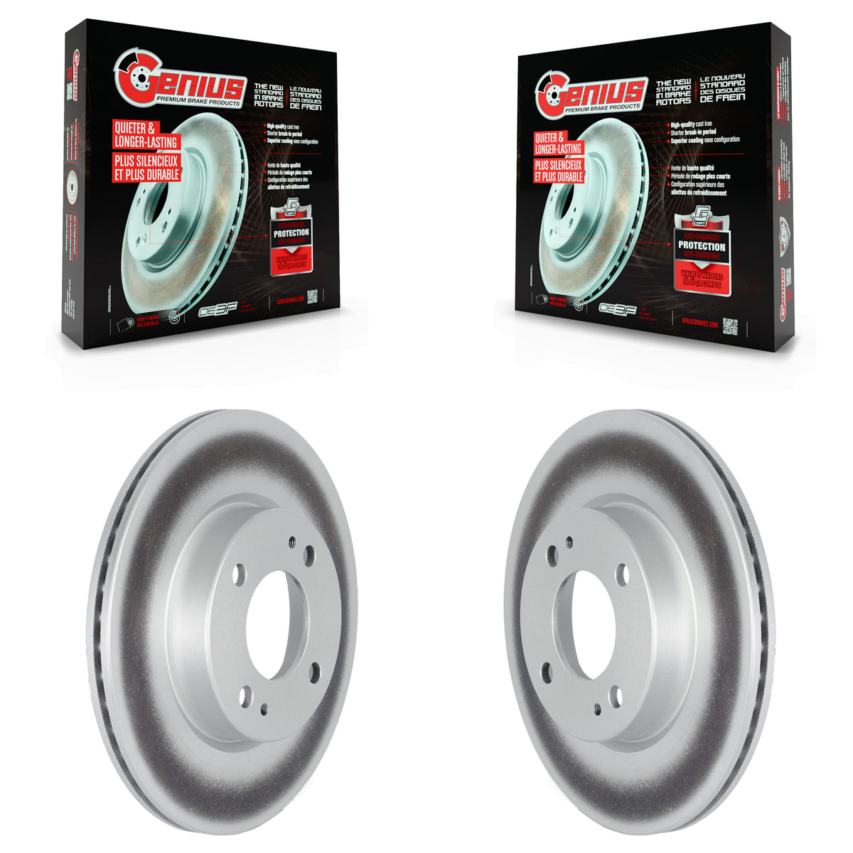 Front Coated Disc Brake Rotors Pair For 2017-2024 Mitsubishi Mirage G4 KG-101333