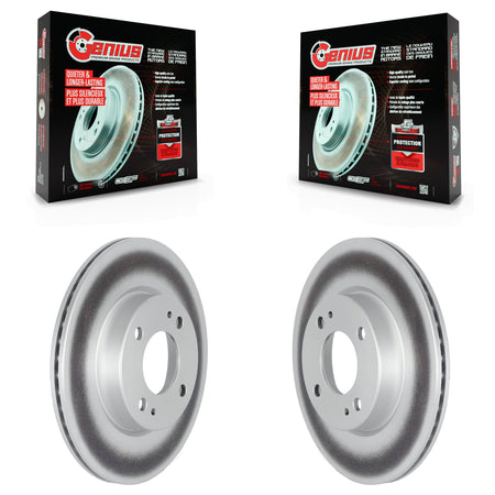 Front Coated Disc Brake Rotors Pair For 2017-2024 Mitsubishi Mirage G4 KG-101333