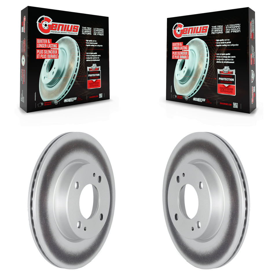 Front Coated Disc Brake Rotors Pair For 2017-2024 Mitsubishi Mirage G4 KG-101333