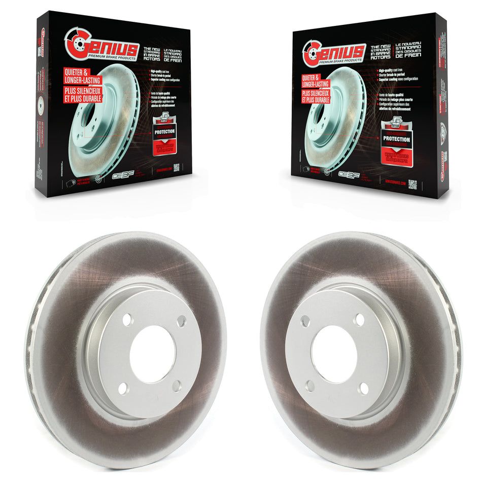 Front Coated Disc Brake Rotors Pair For Nissan Kicks Versa KG-101341
