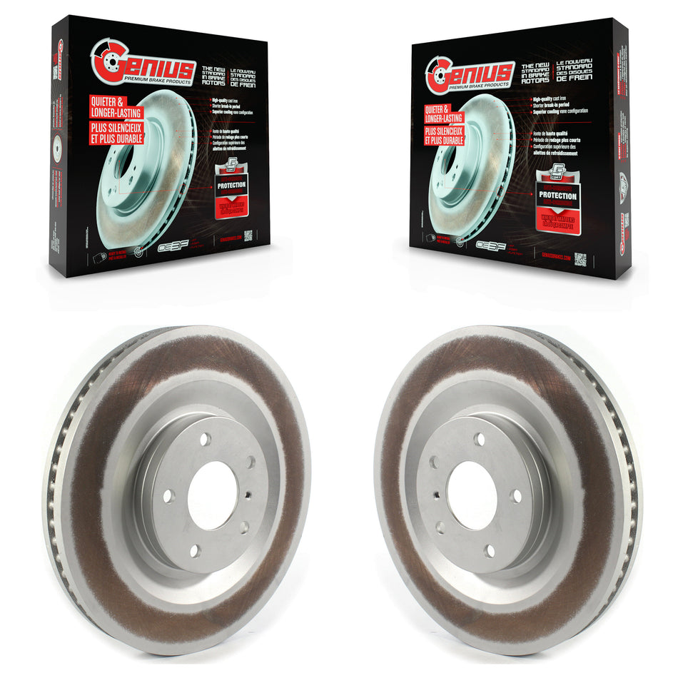 Front Coated Disc Brake Rotors Pair For INFINITI QX50 QX55 KG-101342