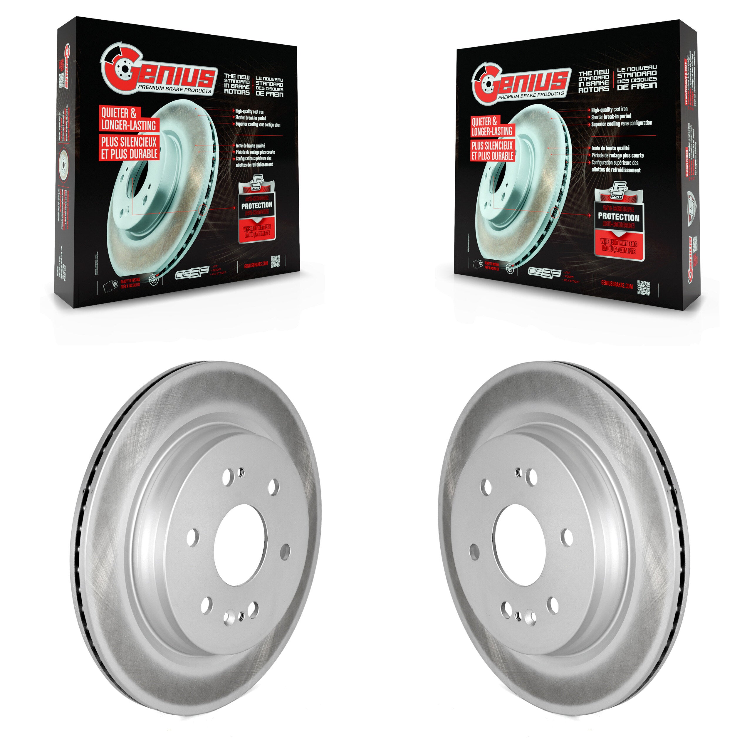 Rear Coat Brake Rotors Pair For GMC Chevrolet Silverado 1500 Sierra Limited Yukon Tahoe XL KG-101352