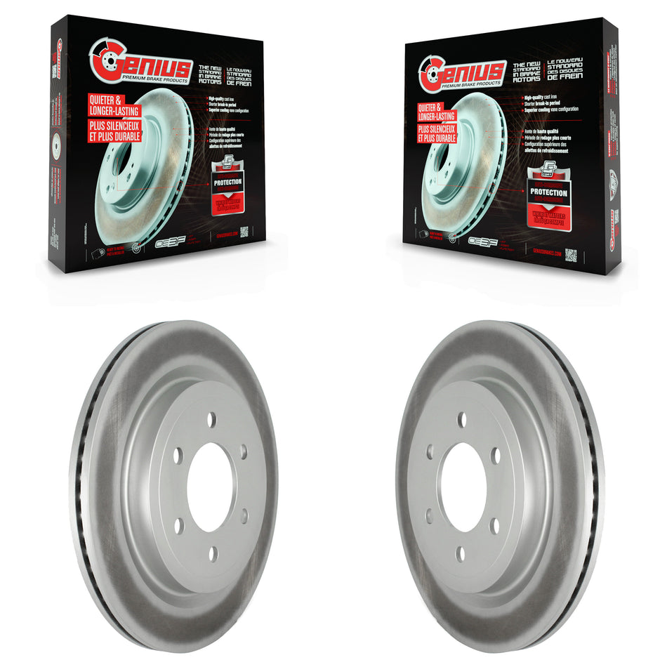 Rear Coated Disc Brake Rotors Pair For Ford F-150 Expedition Lincoln Navigator KG-101354