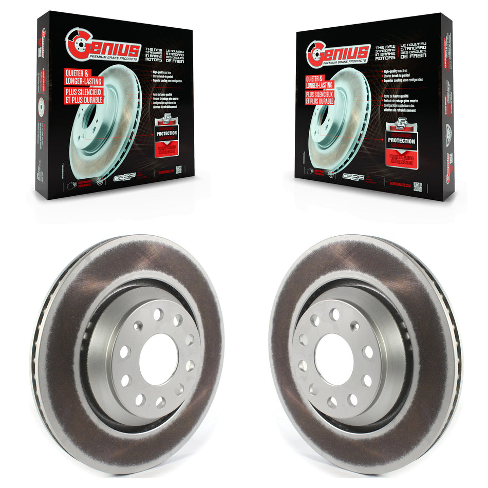 Rear Coated Disc Brake Rotors Pair For Volkswagen Atlas CC Passat GTI Audi Golf R S3 Q3 A3 TTS Quattro Arteon R32 RS3 TT RS Cross Sport KG-101360