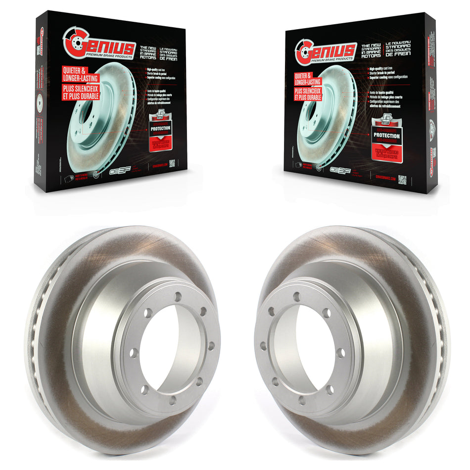 Rear Coated Disc Brake Rotors Pair For Ford E-450 Super Duty KG-101393