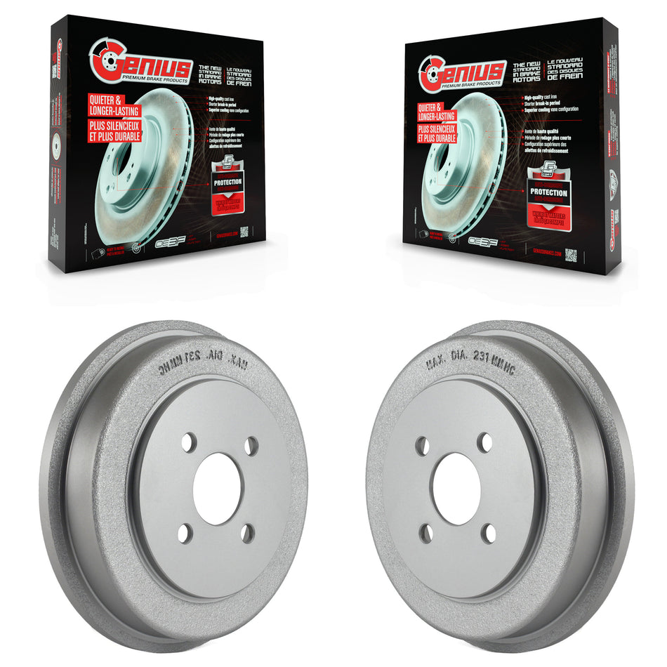 Rear Coated Brake Drums Pair For Chevrolet Cobalt Saturn Ion Pontiac G5 Pursuit KG-101408