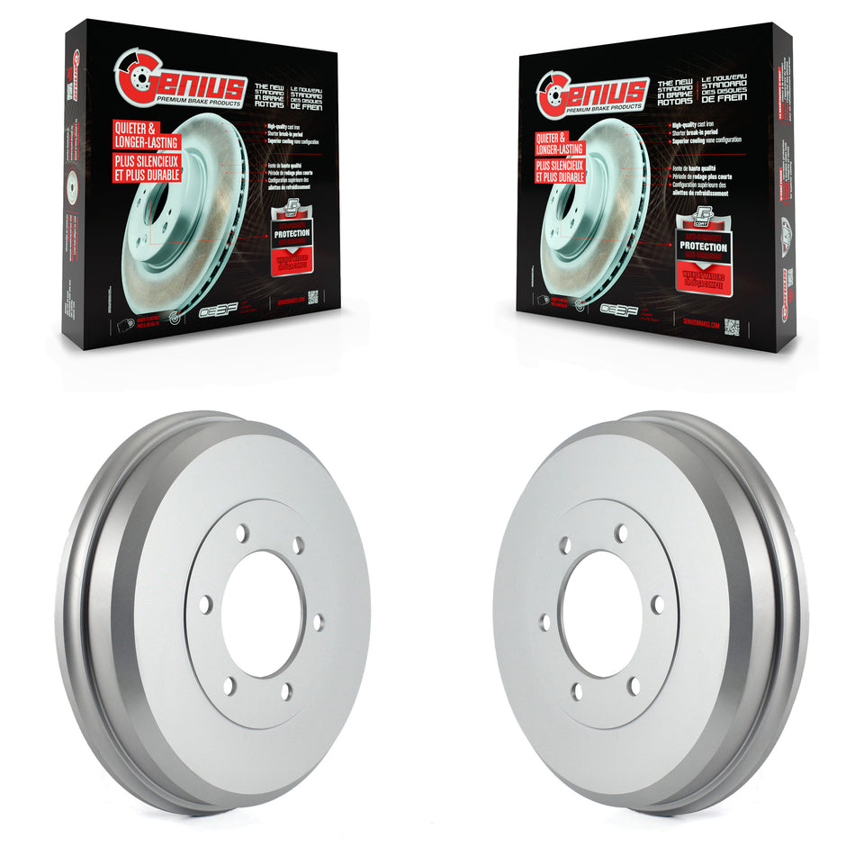 Rear Coated Brake Drums Pair For Chevrolet Colorado GMC Canyon Isuzu i-290 i-280 i-370 i-350 KG-101414
