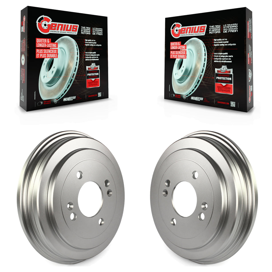 Rear Coated Brake Drums Pair For Hyundai Accent Kia Rio Rio5 KG-101420