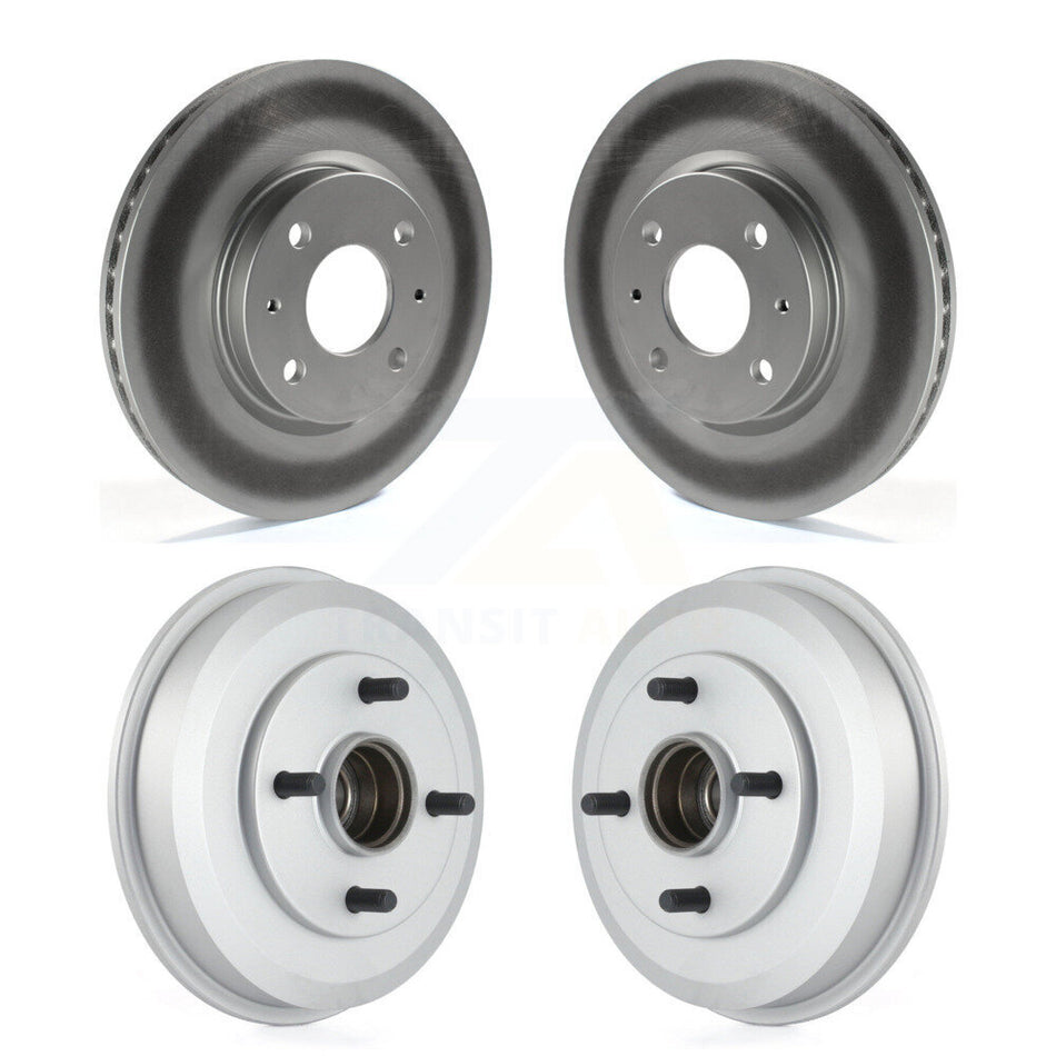 Front Rear Disc Brake Rotors Drums Kit For 2008 Ford Focus Wheel Bearing Includes KG-101432