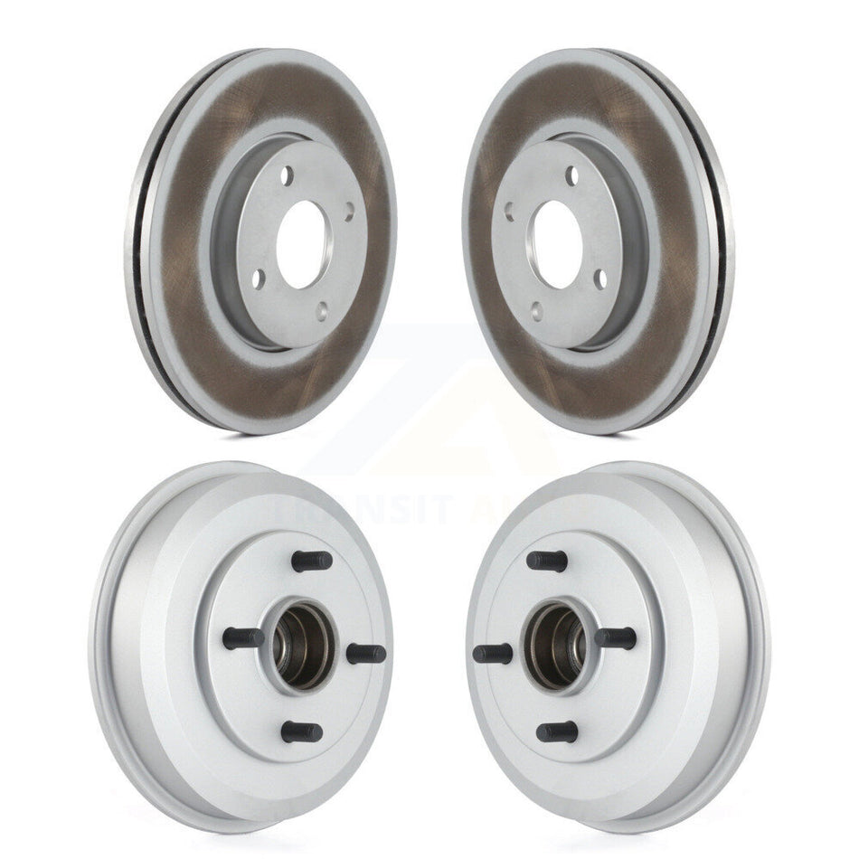 Front Rear Disc Brake Rotors Drums Kit For 2005-2007 Ford Focus Wheel Bearing Includes KG-101433