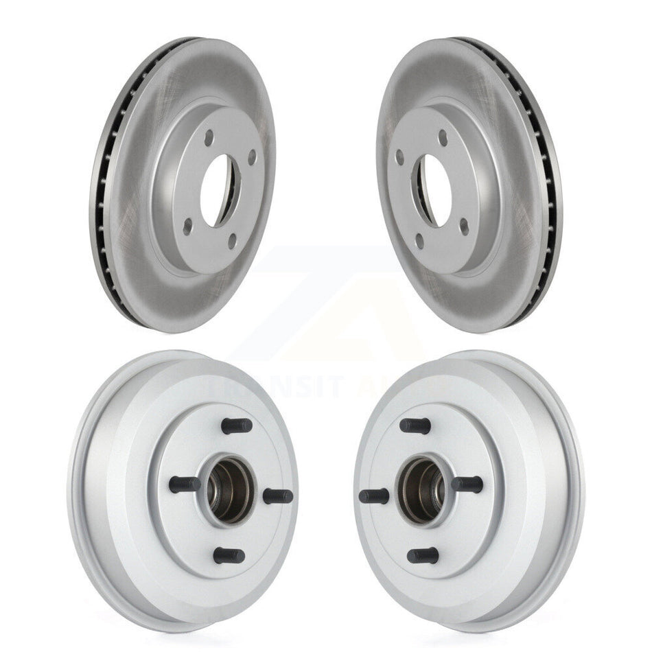 Front Rear Disc Brake Rotors Drums Kit For Ford Focus Wheel Bearing Includes KG-101434