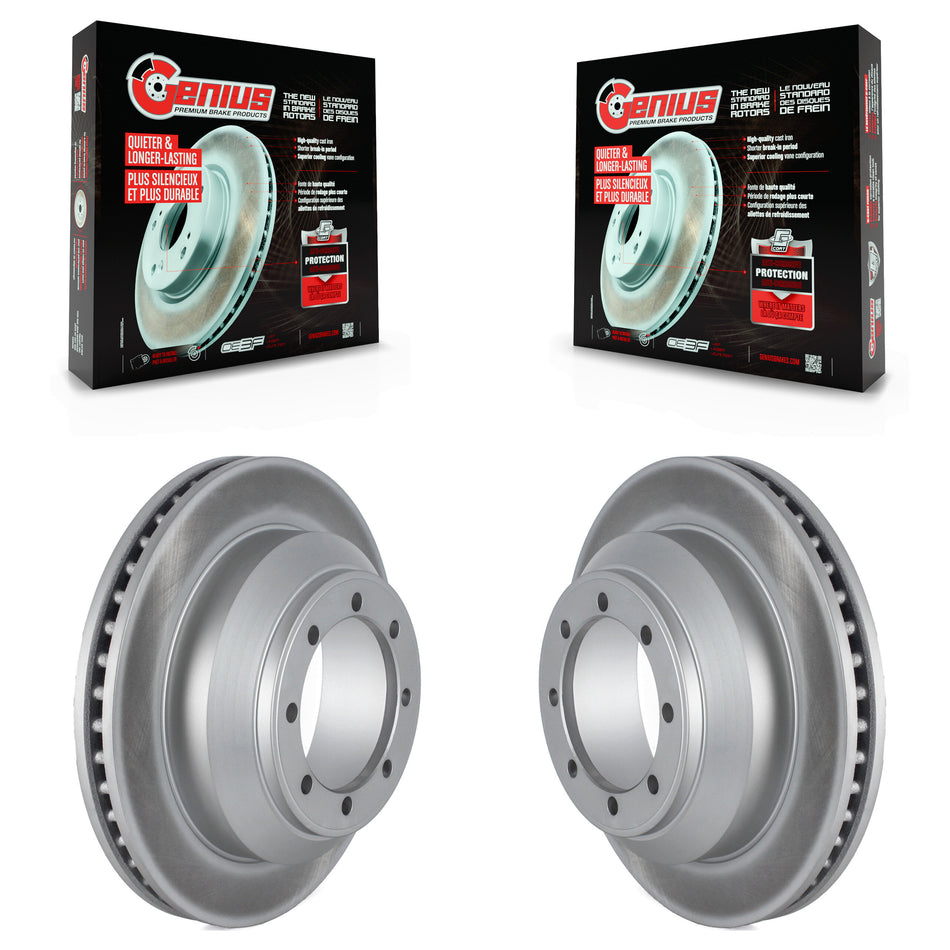 Rear Coated Disc Brake Rotors Pair For Ford E-350 Super Duty Econoline With Dual Wheels KG-101520