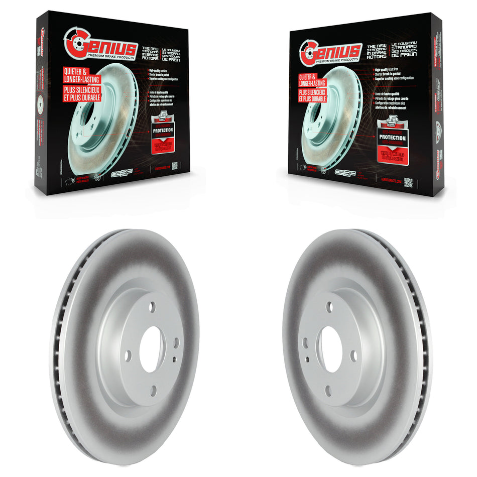 Front Coated Disc Brake Rotors Pair For Mazda MX-5 Miata Fiat 124 Spider Without Brembo Brakes KG-101600