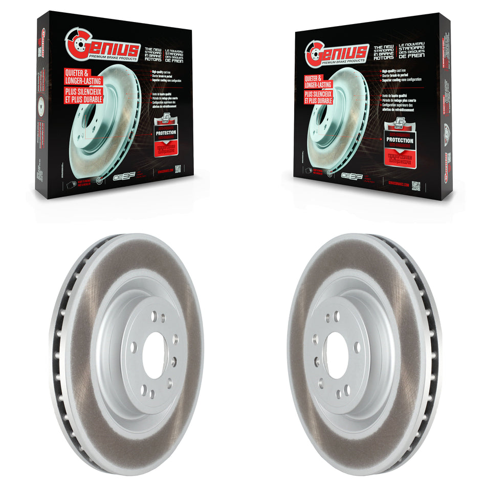 Front Coated Disc Brake Rotors Pair For Mercedes-Benz GLS450 GL450 GL350 GLE400 ML400 GLS350d KG-101618