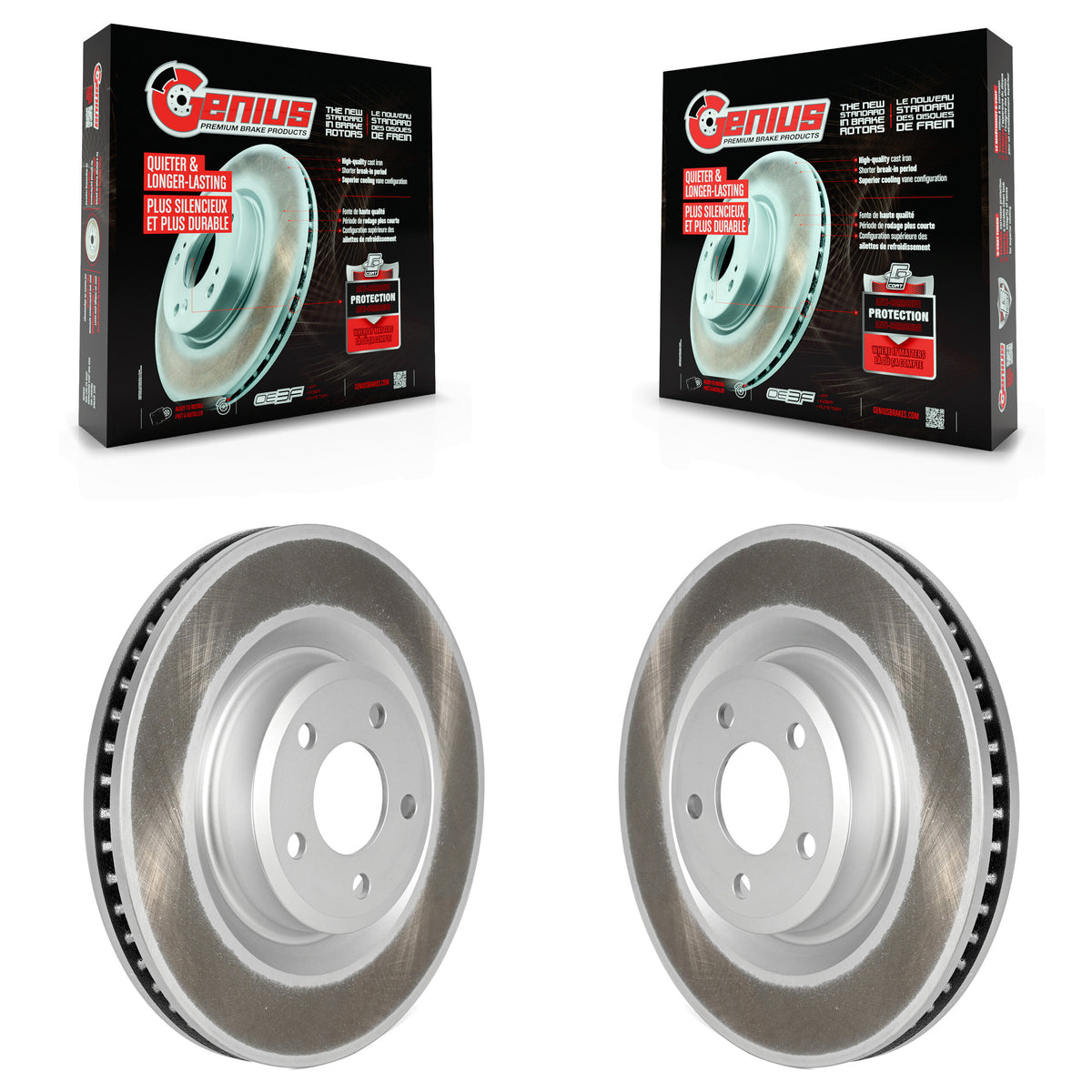 Front Coated Disc Brake Rotors Pair For Ford Explorer Lincoln Aviator KG-101621