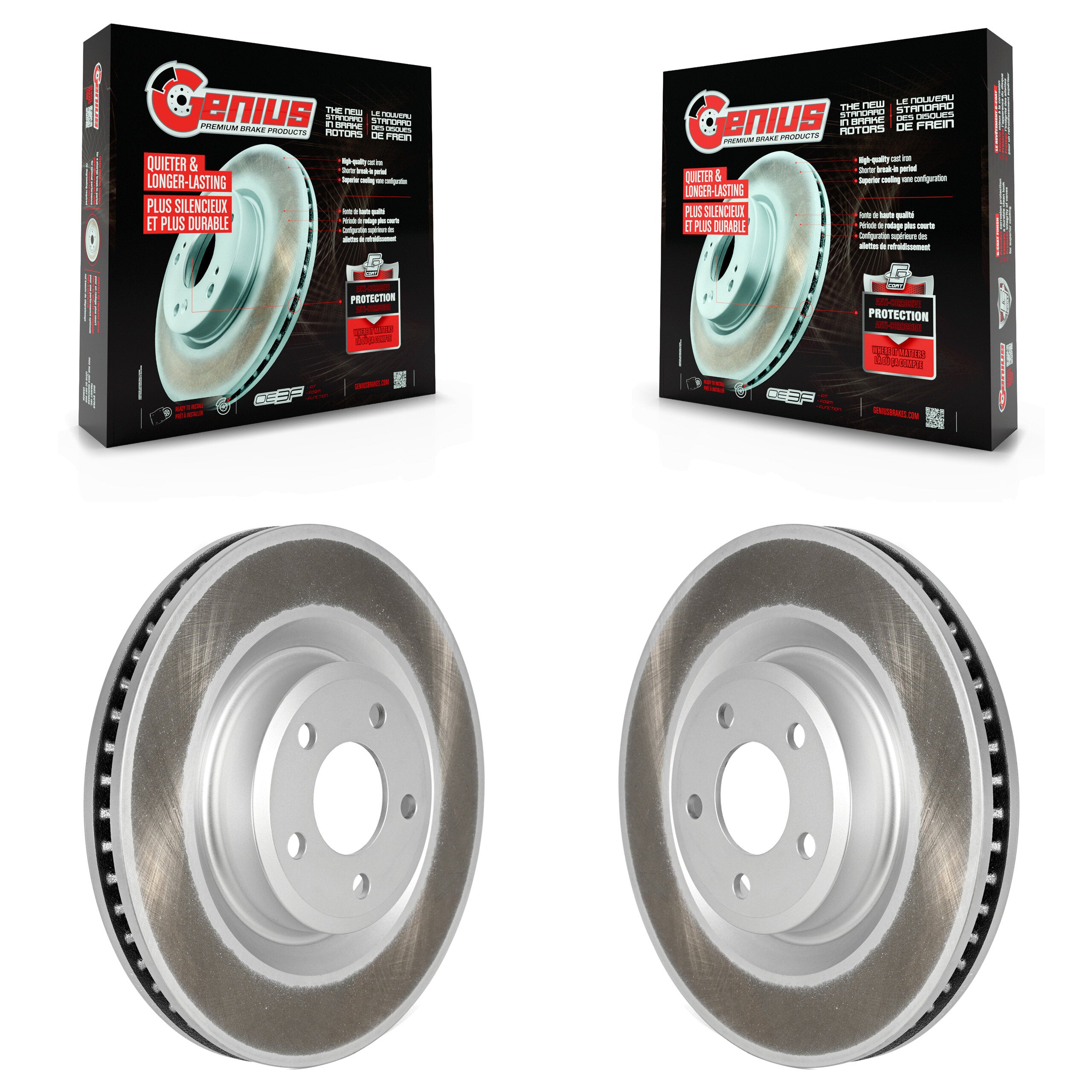Front Coated Disc Brake Rotors Pair For Ford Explorer Lincoln Aviator KG-101621