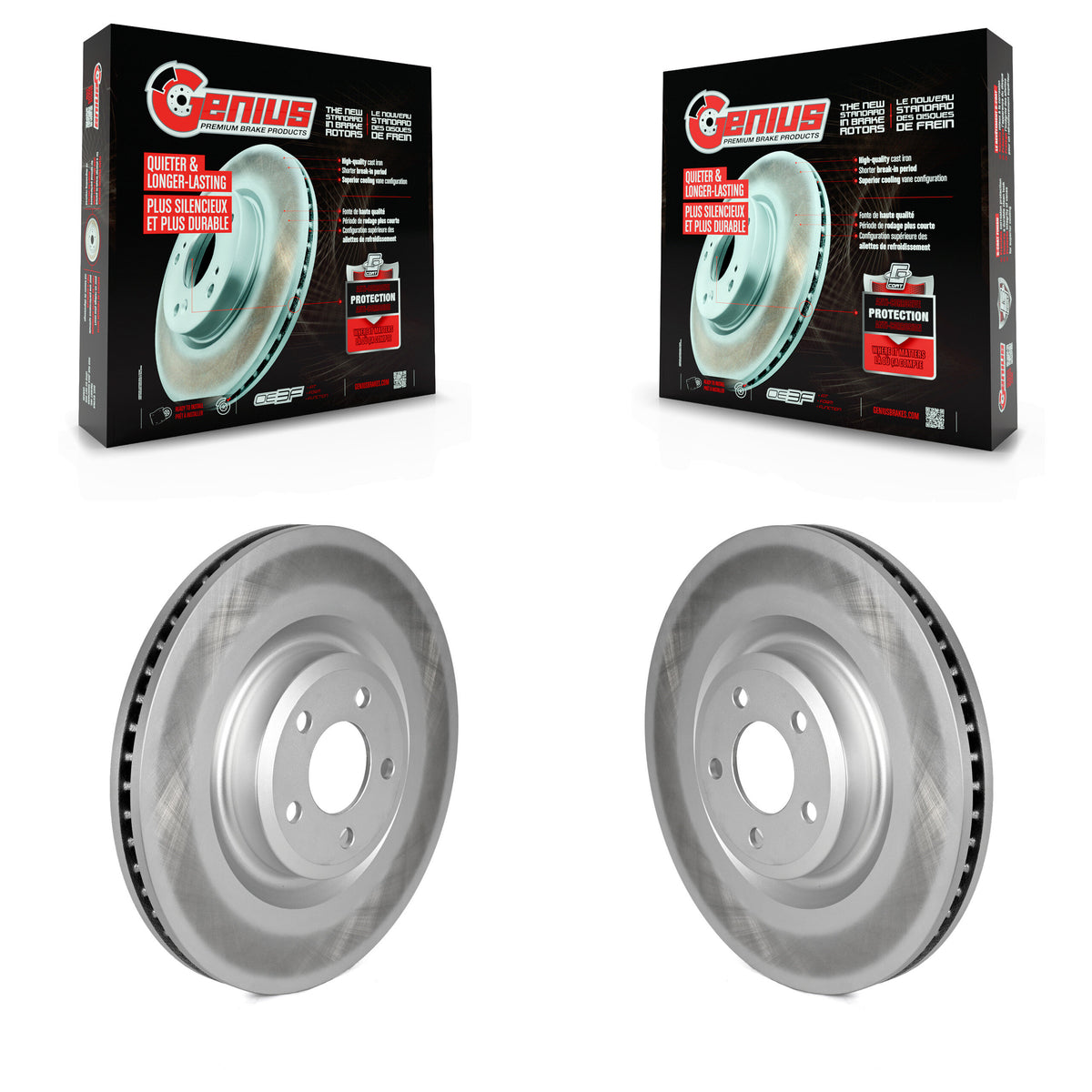 Front Coated Brake Rotor Pair For Ford Explorer Lincoln Aviator Police Interceptor Utility KG-101622