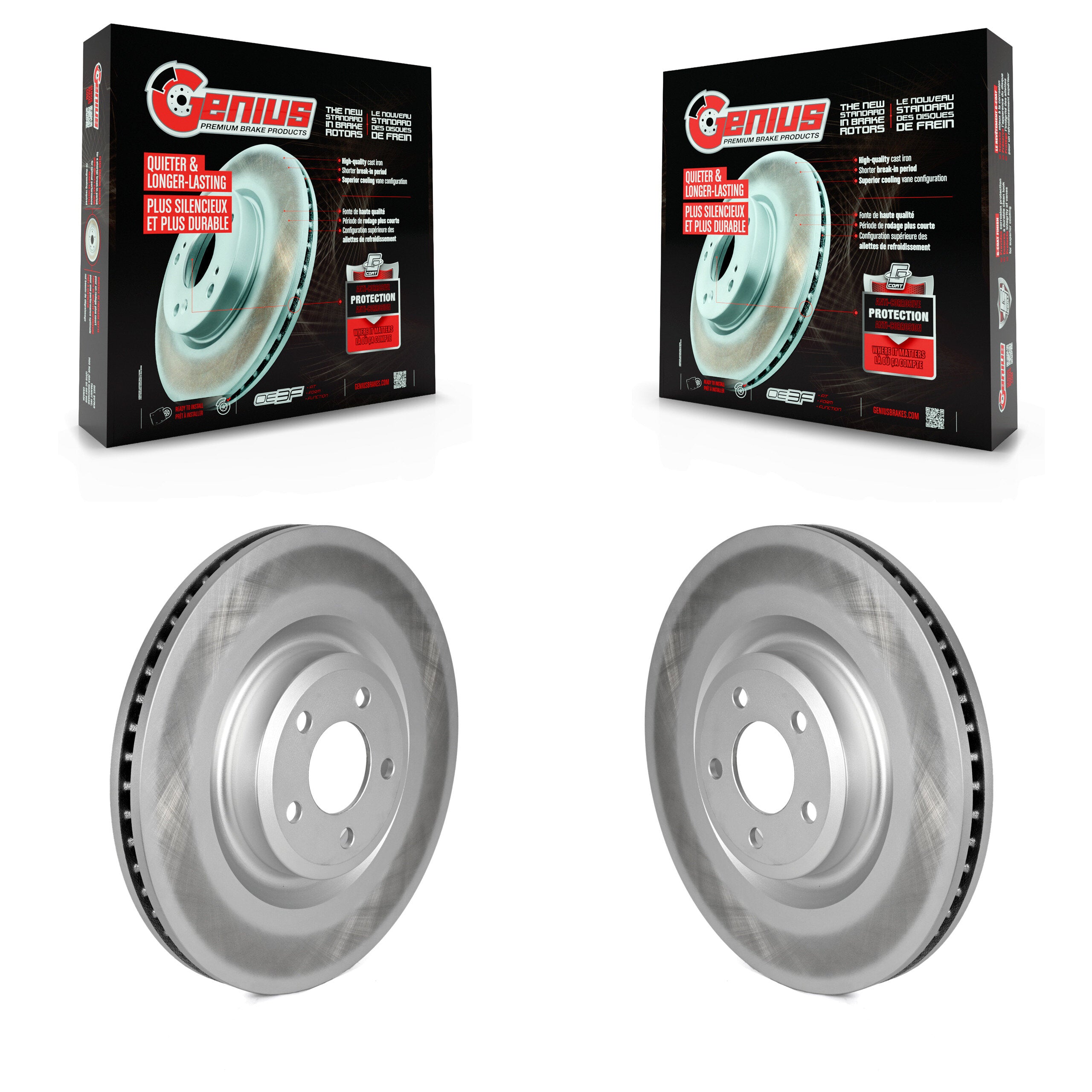 Front Coated Brake Rotor Pair For Ford Explorer Lincoln Aviator Police Interceptor Utility KG-101622