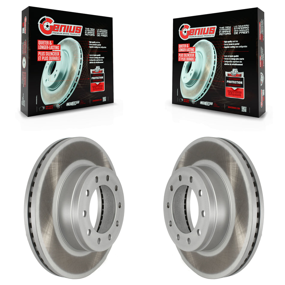 Front Coated Disc Brake Rotors Pair For Ford F-450 Super Duty F-550 KG-101625