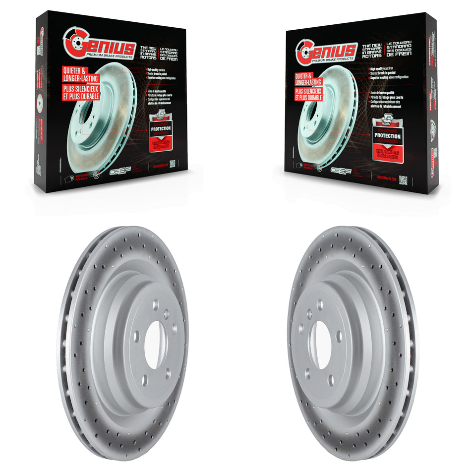 Rear Coated Disc Brake Rotors Pair For Mercedes-Benz ML350 GLE350 GLE43 AMG GLE400 GLE450 ML400 GLE300d ML550 GLE550e KG-101634
