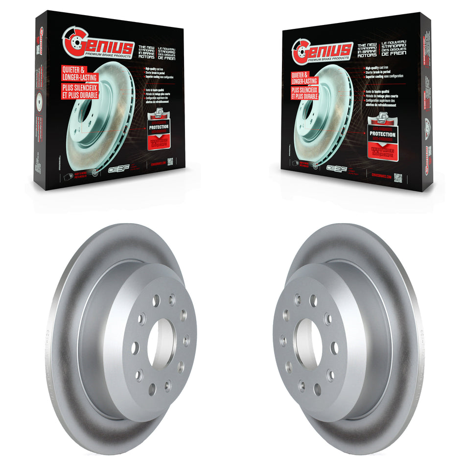 Rear Coated Disc Brake Rotors Pair For 2018-2022 Jeep Wrangler Without Heavy Duty Brakes Code BRY KG-101660