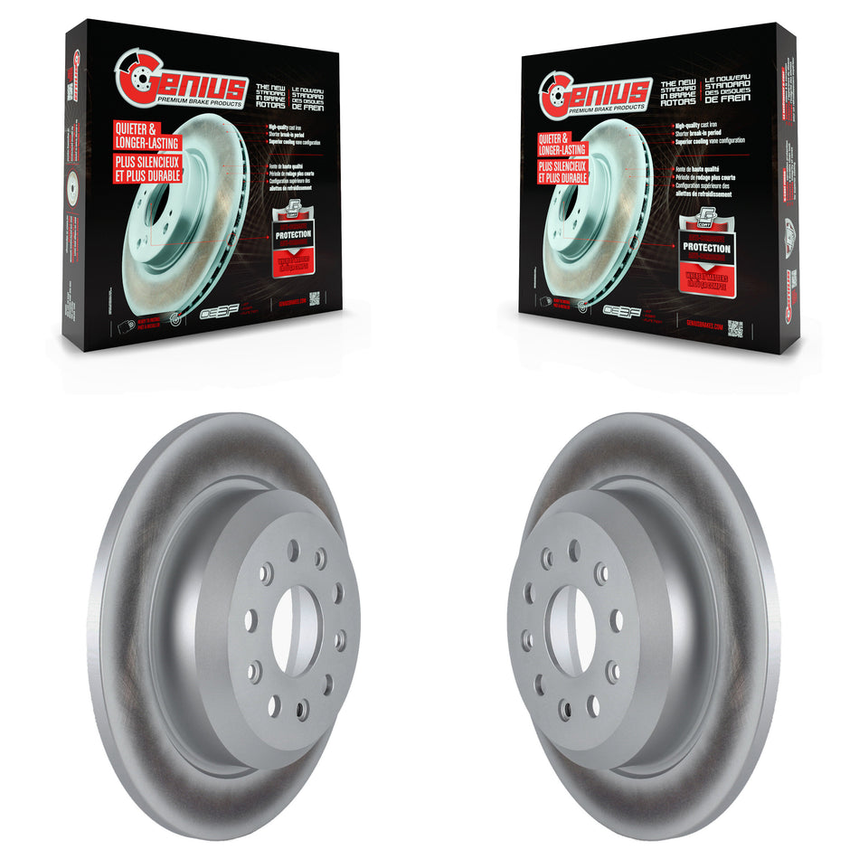 Rear Coated Disc Brake Rotors Pair For 2018-2022 Jeep Wrangler With Heavy Duty Brakes Code BR2 & BR6 KG-101661