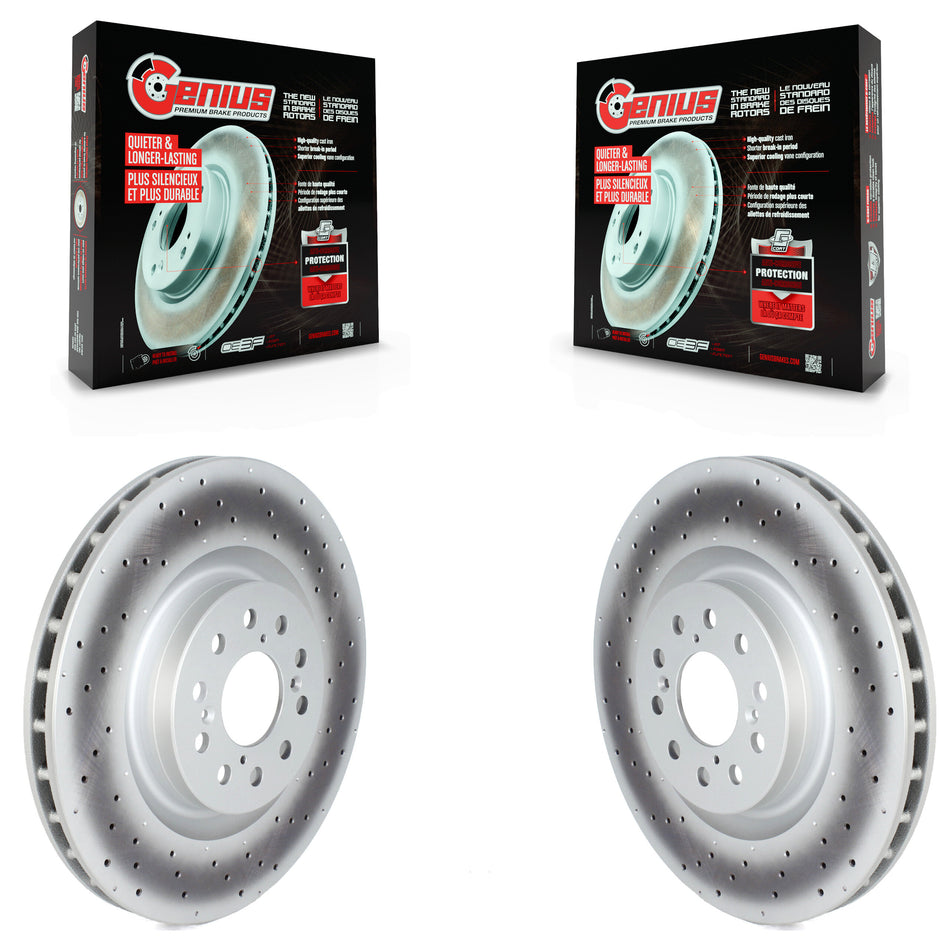 Front Coated Disc Brake Rotors Pair For 2017-2020 Honda Civic Type R KG-101710
