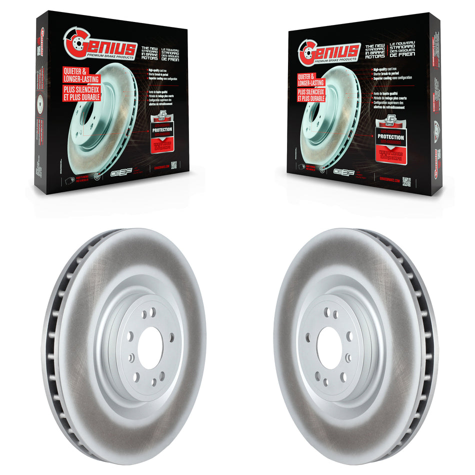 Front Coated Disc Brake Rotors Pair For Mercedes-Benz ML350 GLS450 GL450 GLE43 AMG GL550 GLS550 GL350 GLE450 GLE400 GLE63 S ML400 ML550 ML250 ML63 GLE550e KG-101713