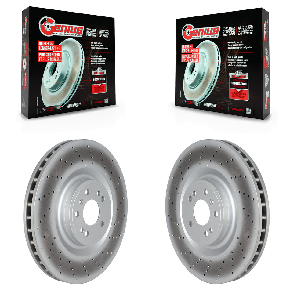 Front Coated Disc Brake Rotors Pair For Mercedes-Benz ML350 GLS450 GL450 GLE43 AMG GL550 GLS550 GL350 GLE450 GLE400 GLE63 S ML400 ML550 ML250 ML63 GLE550e KG-101715
