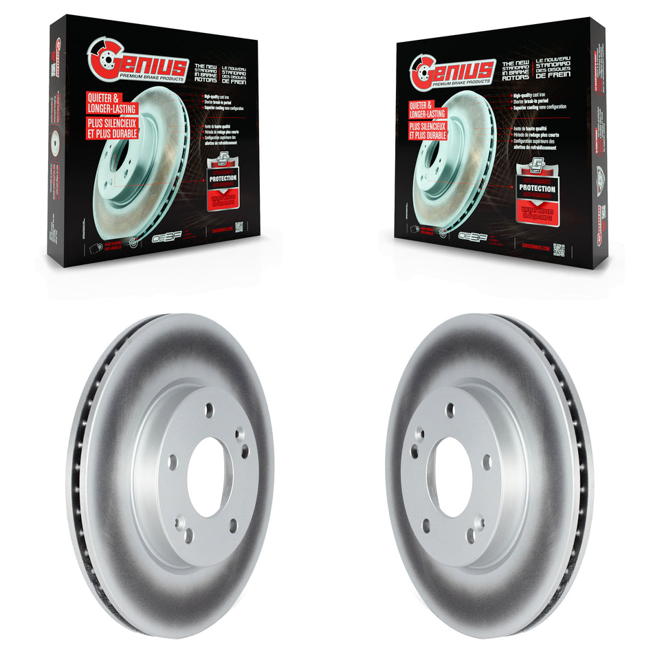 Front Coated Disc Brake Rotors Pair For Kia Niro Hyundai Ioniq KG-101722