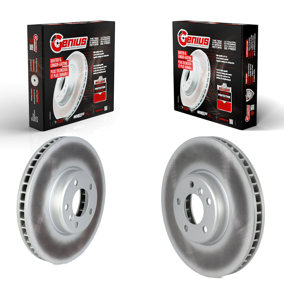 Front Coated Disc Brake Rotors Kit For BMW 528i 535i 550i xDrive 650i 740Li 740i GT Gran Coupe 740Ld ActiveHybrid 7 KG-101725