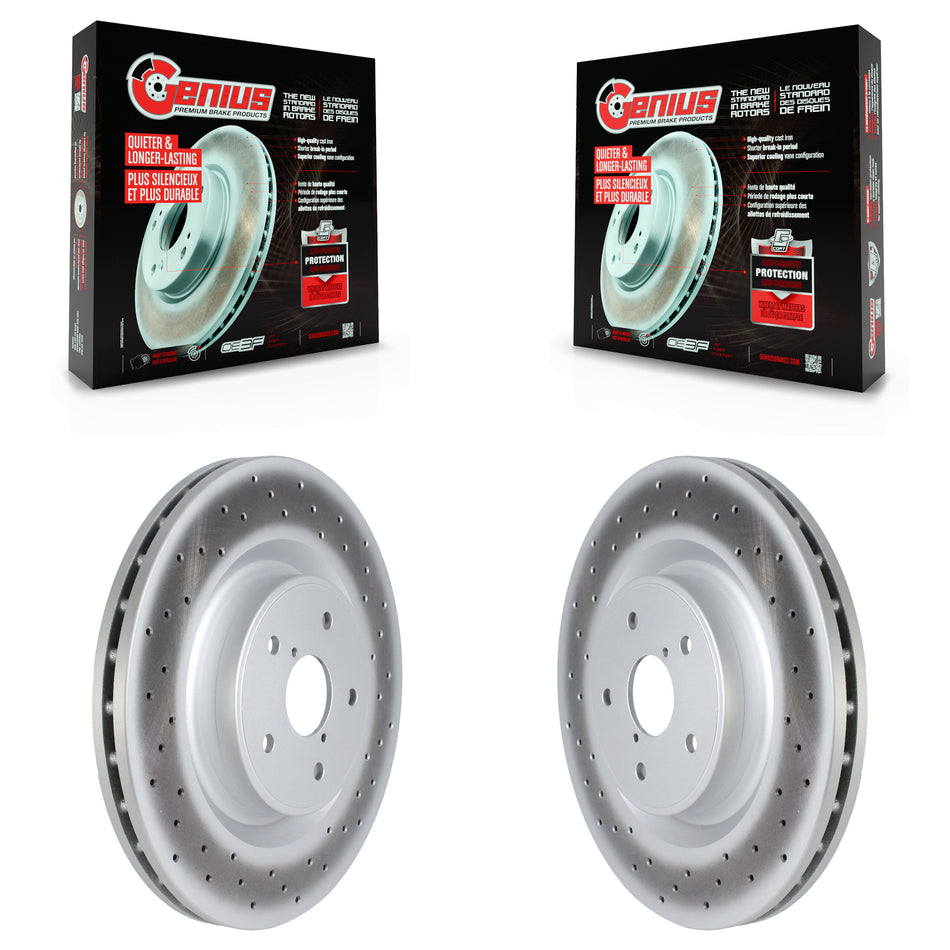 Front Coated Disc Brake Rotors Pair For 2018-2020 Subaru WRX STI KG-101733