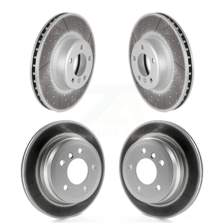 Front Rear Coated Disc Brake Rotors Kit For 2013 BMW 328i With 340mm Diameter Rotor KG-101767